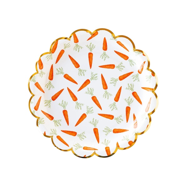 Carrot Paper Plates | Easter Paper Plates - Easter Dessert Plates - Easter Plates - Easter Party - Easter Party Supplies - Kids Easter Party Il_570xn