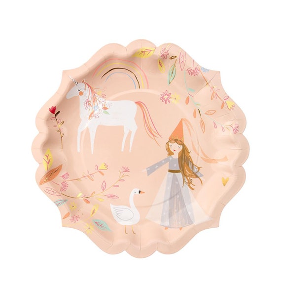 Princess Party Plates | Princess Birthday - Princess Paper Plates - Unicorn Birthday - Princess & Unicorn Party Plates - Princess Tea Party Il_570xn