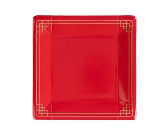 Red Lunar New Year Paper Plates