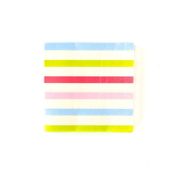 Paper Cocktail Napkins | Donut Party Supplies - Striped Napkins - Colored Paper Napkins - Decorative Napkins - Donut Themed Birthday Napkins Il_570xn