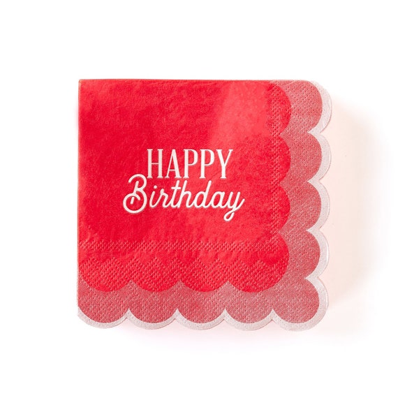 Birthday Napkins Happy Birthday Napkins Pink Birthday Party Pink