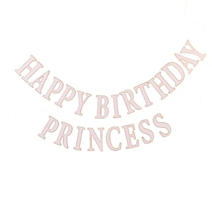 Princess Happy Birthday Party Banner | Princess Birthday Party Decorations | Princess Birthday Party Supplies | Pink Birthday Party