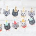 Cats Faces with Party Hats Banner | Cat Banner - Cat Birthday Party Decor - Cat Party Decor - Birthday Party Banner - Cat Lover Gift 