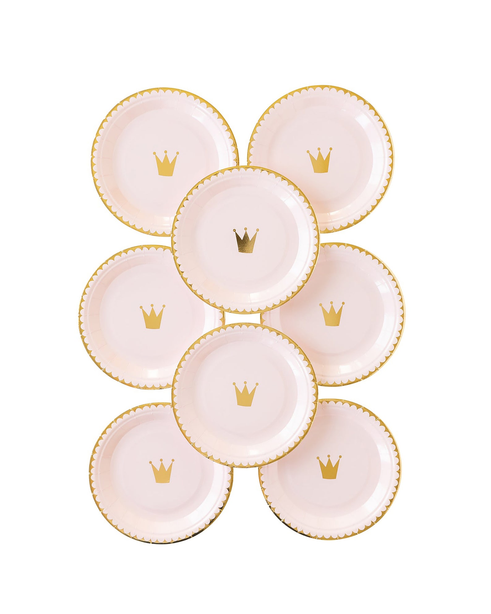 Princess Plates Pink & Gold Plates Gold Crown Pink Etsy