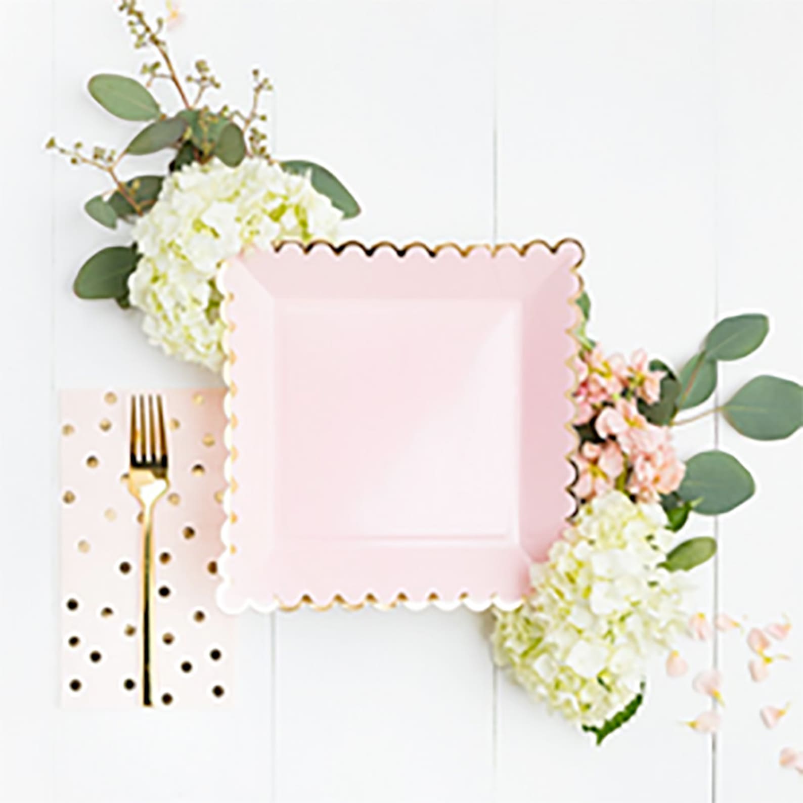 Pink Paper Plates Pink & Gold Plates Disposable Dinner Etsy