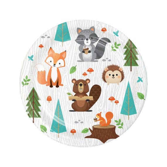 Woodland Party Decoration Woodland Baby Shower Plates Woodland Birthday Fox Napkins Fox Plate Woodland Party Supplies- Fox Party Plates