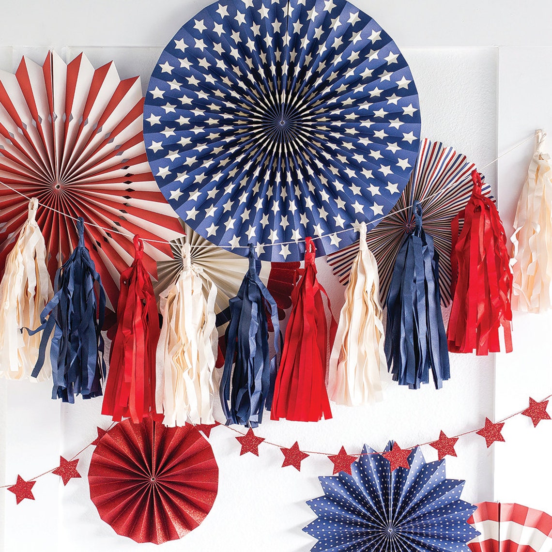 Red White & Blue Decorations Tassel Garland 4th of July Etsy