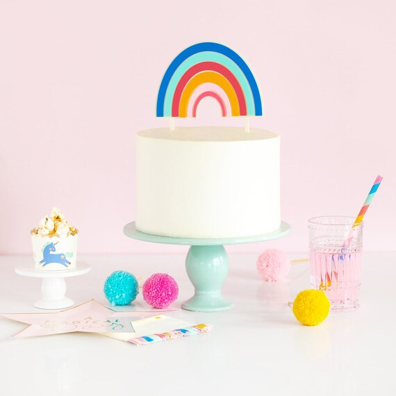 Rainbow Cake Topper | Rainbow Birthday - Rainbow Cake Decoration - Rainbow Theme Party - Rainbow Unicorn Birthday - Rainbow Party Decor Il_570xn