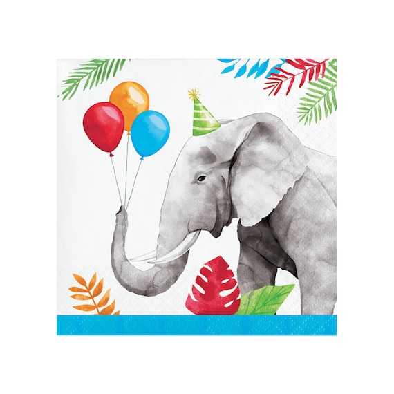 Animal Birthday Party Napkins | Elephant Napkins - Safari Themed Birthday - Jungle Birthday Party - Wild One Birthday - Zoo Birthday Party Il_570xn