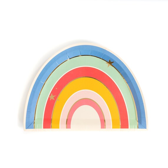 Rainbow Paper Plates | Rainbow Plates - Rainbow Party Plates - Rainbow Birthday - Rainbow Unicorn Birthday - Rainbow Baby Shower Il_570xn