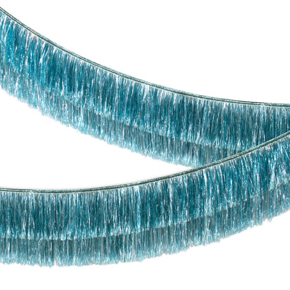 Blue Tinsel Garland | Blue Party Decoration - Tinsel Fringe - Tinsel Backdrop - Blue Christmas Decor - Christmas Tinsel Garland - Blue Decor Il_570xn