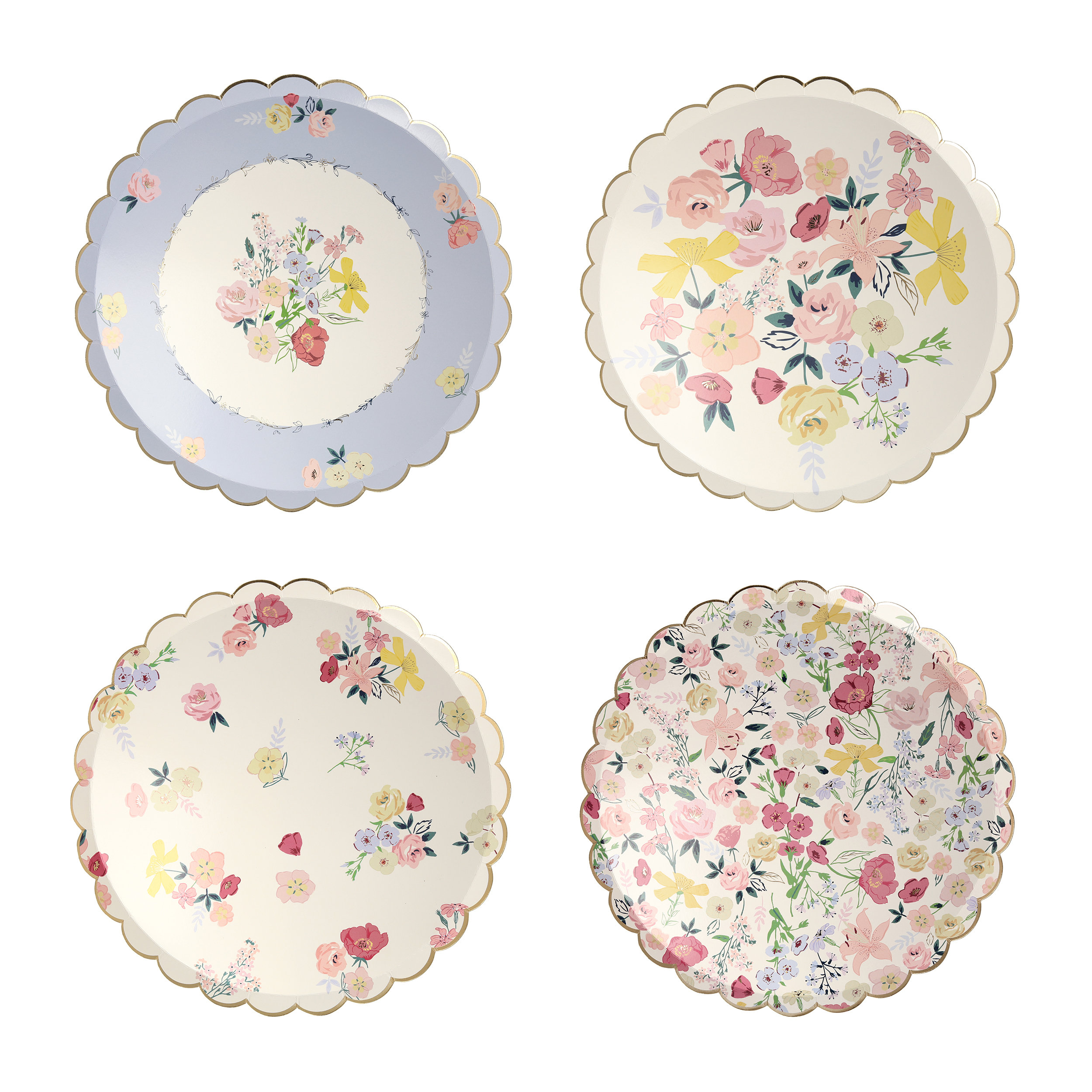 Flower Paper Plates Paper Dessert Plates Floral Paper Etsy