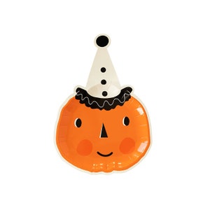 Pumpkin Plates | Halloween Party Plates | Halloween Party Supplies | Pumpkin Party | Retro Halloween | Disposable Party Plates