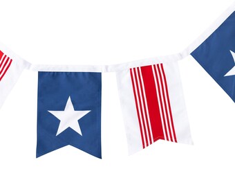 Patriotic Flag Pennant Canvas Banner for Outdoor 4th of July Decorations