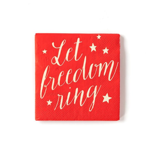 Patriotic Napkins Let Freedom Ring 4th Of July Party Supplies