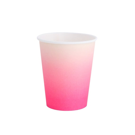 Ombre Pink Cups | Birthday Cups - Pink Party Cups - Party Cups - Disposable Cups - Party Paper Cups - Pink Paper Cups - Birthday Party Cups Il_570xn