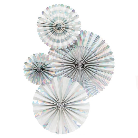 Happy Birthday Cake Topper 8pcs Silver Holograph Stars Party Celebrate Gorgeous