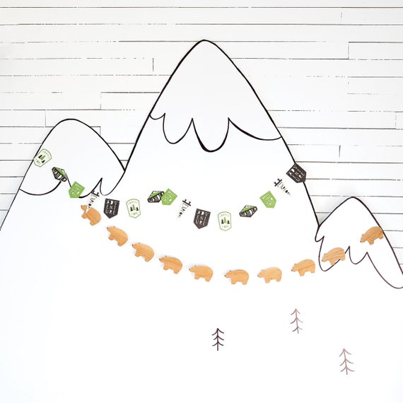 Adventure Birthday Party Decorations | Bear Banner - Adventure Patches - Adventure Party - Camping Theme Party - Camping Birthday - 2 pc Set Il_570xn