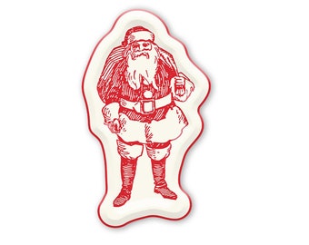 Retro Santa Paper Dessert Plates