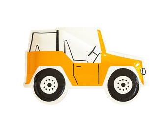 Safari Jeep Party Plates | Safari Theme Party | Safari Birthday Party | Wild One Birthday | Young Wild & Three | Camping Theme Party