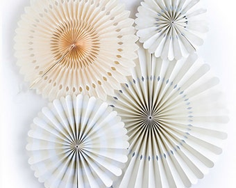 Decorative White Ivory Paper Party Fans