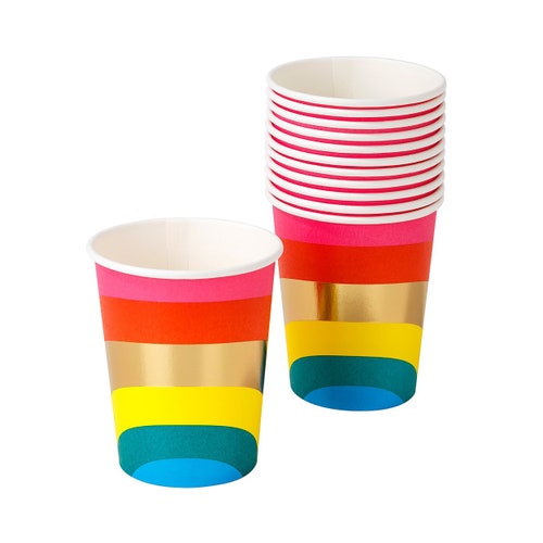 8 Rainbow Paper Plates Rainbow Party Plates Rainbow Party Etsy