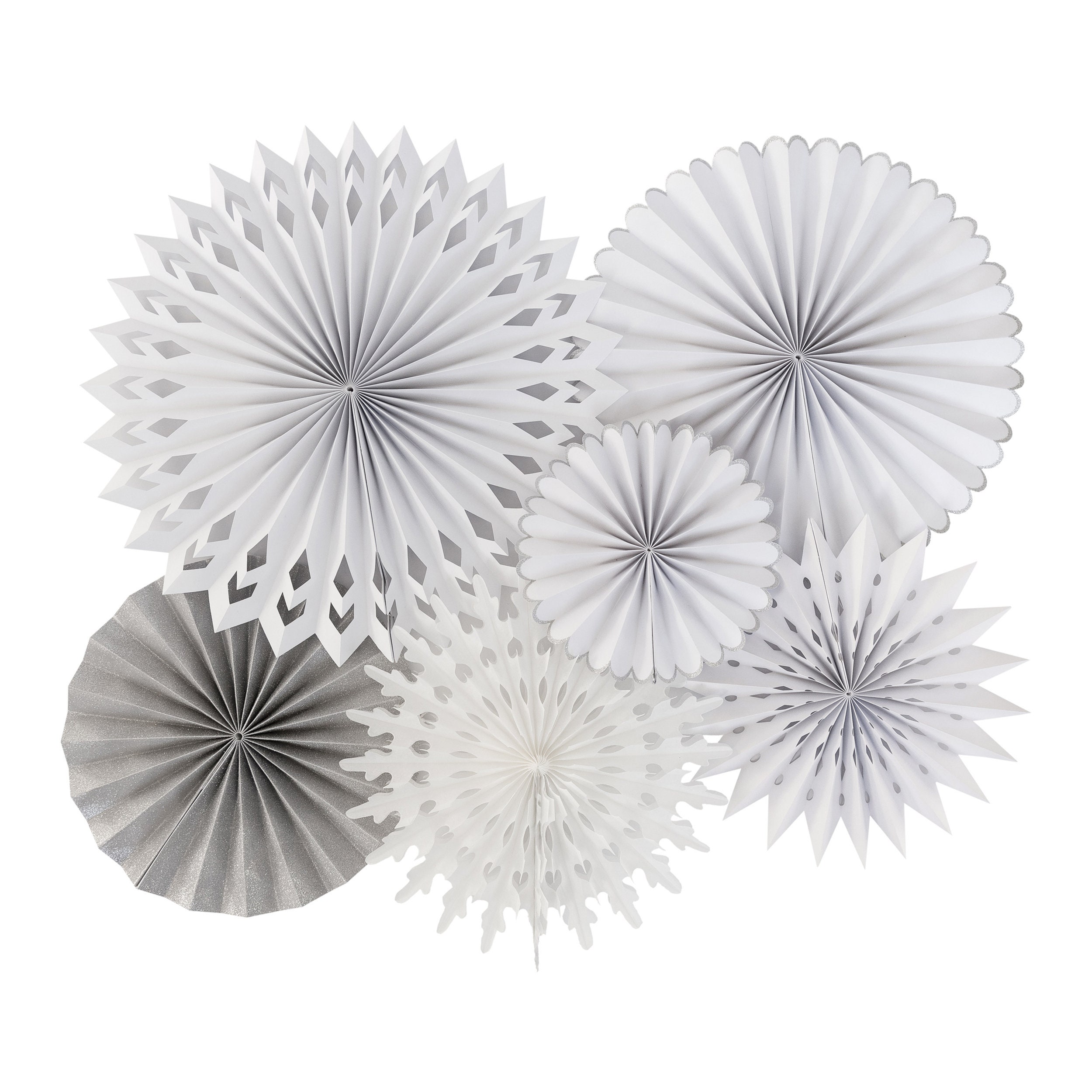 FAN DEC Papier-Schneeflocken Set – 3 Stück, Für Winter- & Weihnachtsdeko