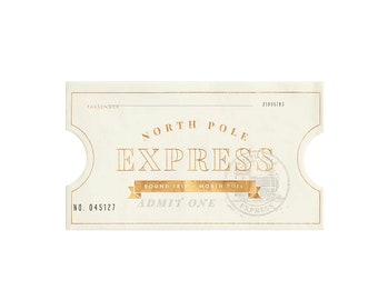 North Pole Express Train Ticket Paper Napkins for Christmas