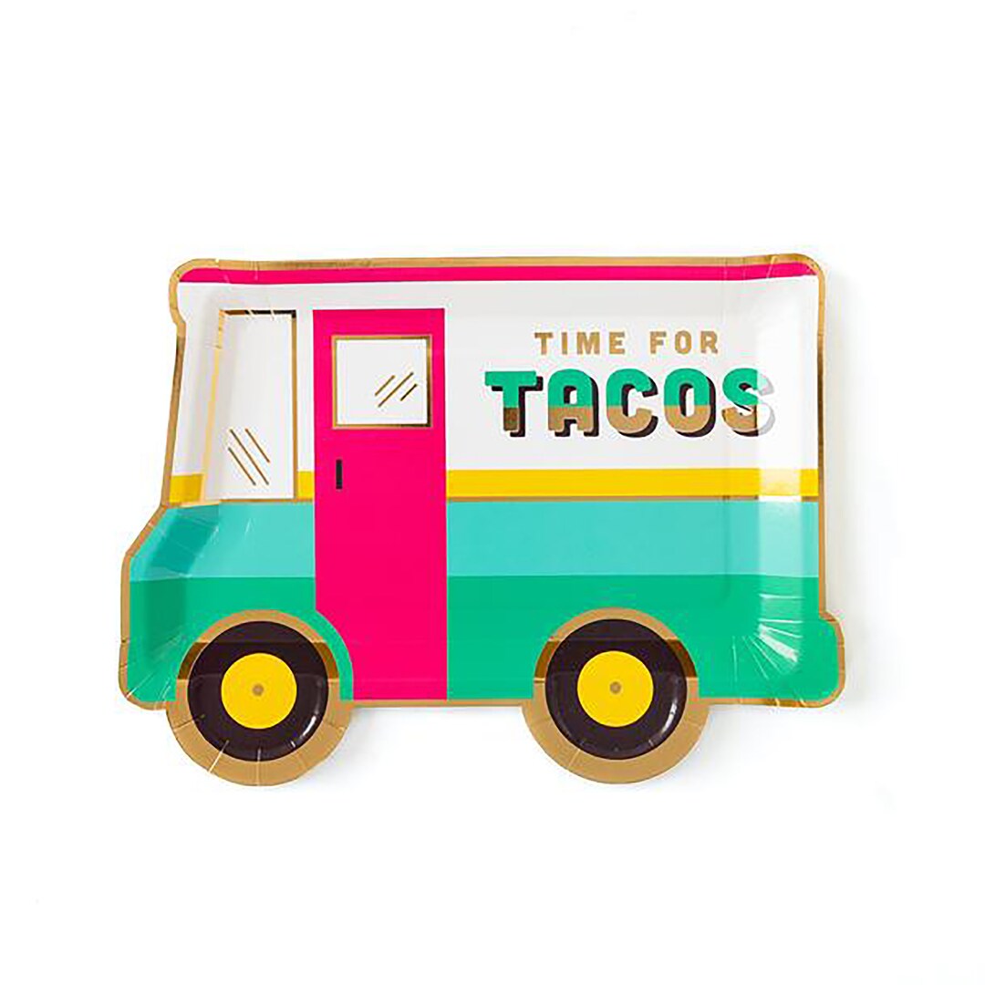 Taco Truck Party Plates Taco Theme Party Taco Baby Shower Mexican