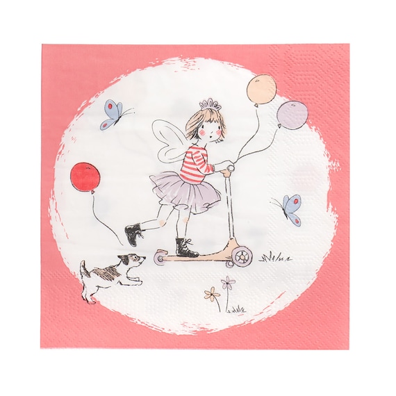 Birthday Napkins | Pink Paper Napkins - Dog Napkins - Pink Birthday Party - Pink Theme Party - Dog Theme Birthday Party - A Girl & Her Dog Il_570xn