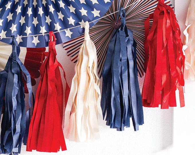 Red White & Blue Decorations Tassel Garland 4th of July Party