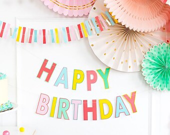 Birthday Party Banner Happy Birthday Banner Birthday Party Etsy 日本