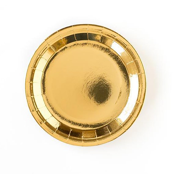Gold Paper Plates Gold Party Plates Disposable Gold Plates Etsy