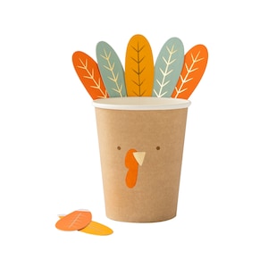 Thanksgiving Paper Cups | Thanksgiving Turkey Cups | Paper Party Cups | Kids Thanksgiving Tableware | Thanksgiving Party Ideas