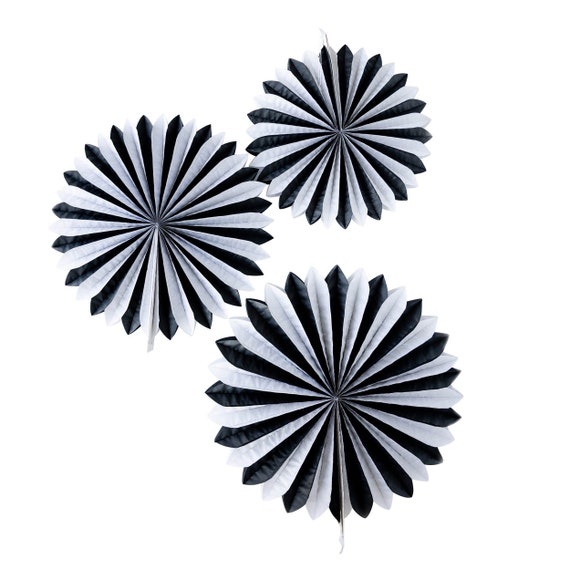 Buy Black and White Party Decorations Halloween Party Decorations Retro  Halloween Decor Black Party Decorations Decorative Paper Fans Online in  India 