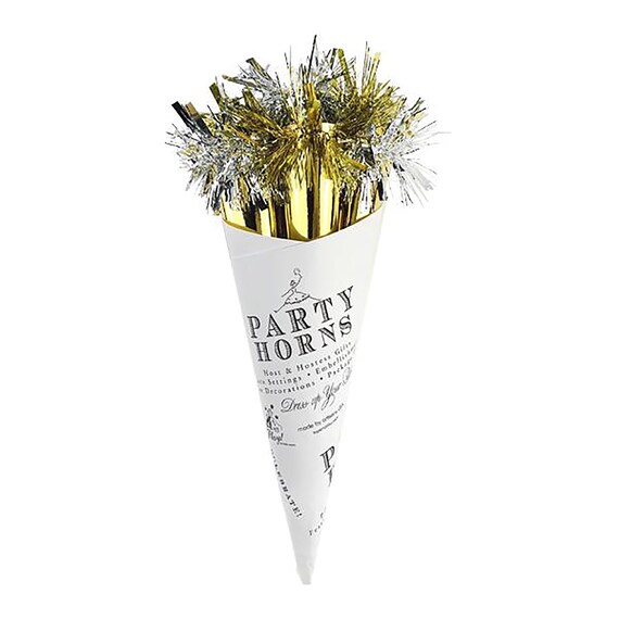 Noisemakers | New Years Horns - Party Horns - New Years Eve Noisemakers - Party Blowers - New Years Eve Party Supplies - Gold & Silver - 6pc Il_570xn