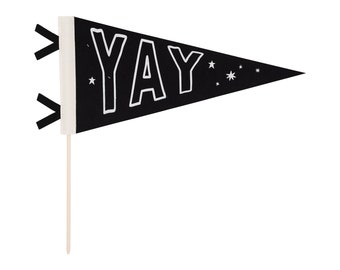 Yay Flag | Graduation Party Decorations | Graduation Centerpiece Ideas | Graduation Table Decorations | Hand Held Flag | Felt Pennant Flag