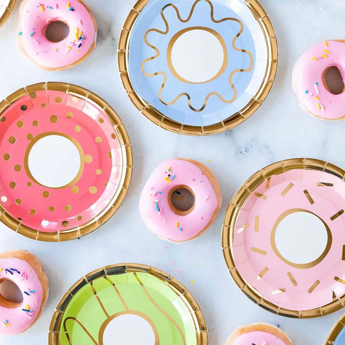 Donut Plates Donut Paper Plates Donut Party Supplies Etsy