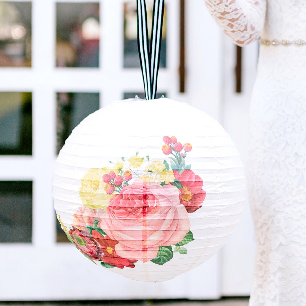 Floral chinese 2024 paper lanterns