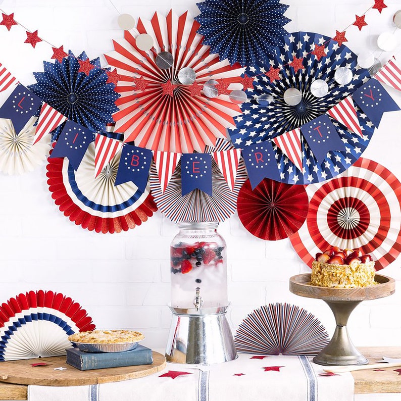 Red Paper Plates 4th of July Plates Patriotic Paper Plates Etsy