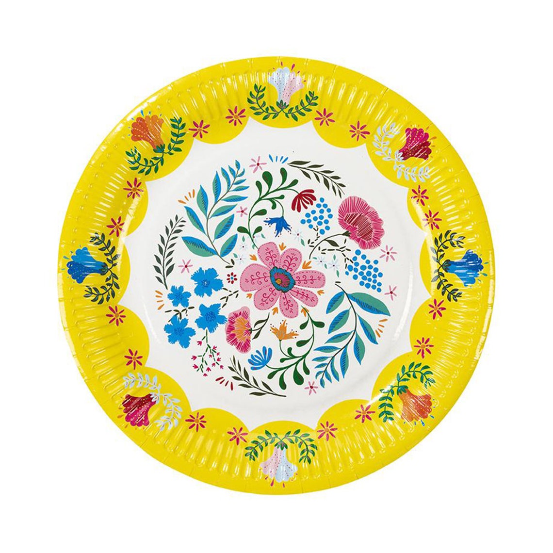 Floral Paper Plates Fiesta Plates Mexican Embroidery Etsy