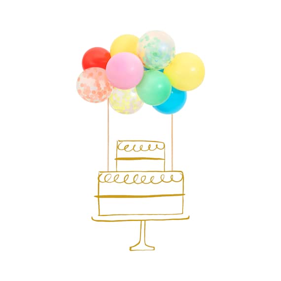 Balloon Cake Topper | Rainbow Cake Topper - Mini Balloon Cake Topper - Rainbow Cake Decoration - Rainbow Birthday - Birthday Cake Topper Il_570xn
