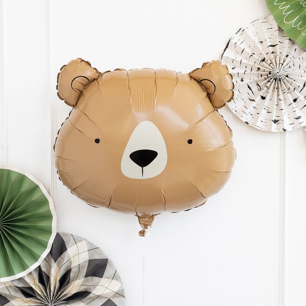 Ballon d’ours | Fête d’anniversaire de l’ours - Fête de l’ours en peluche - Fête à thème ours - Décor de fête de l’ours en peluche - Fête d’anniversaire de camping - Fête d’aventure
