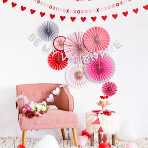 Valentines Plates Red & White Stripe or XOXO Red Paper Plates image 4