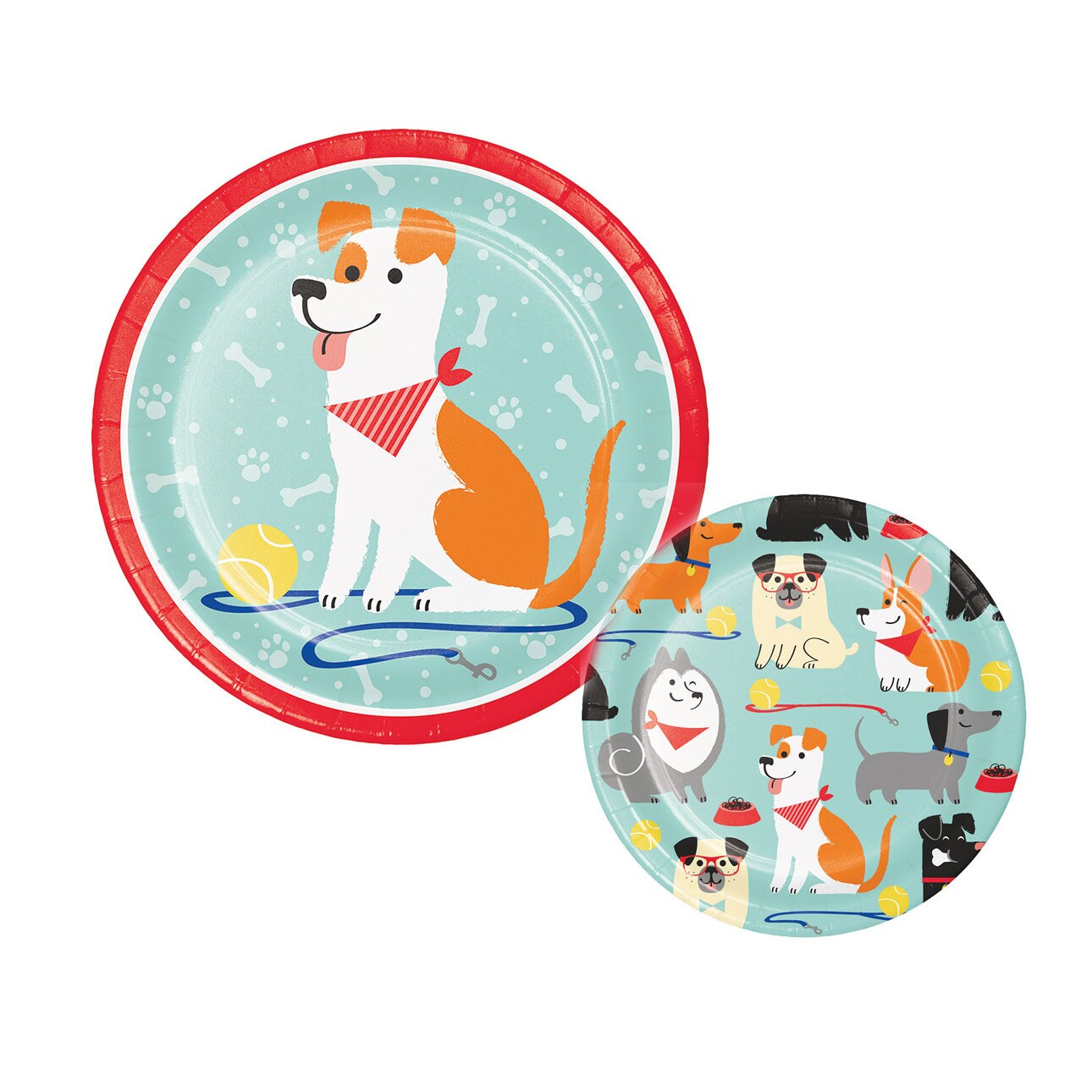 Dog Party Plates Dog Birthday Dog Paper Plate Dog Themed Etsy
