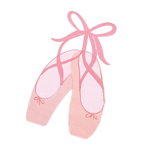 Serviettes de table ballerine | Articles de fête pour ballerines - Lot de 16