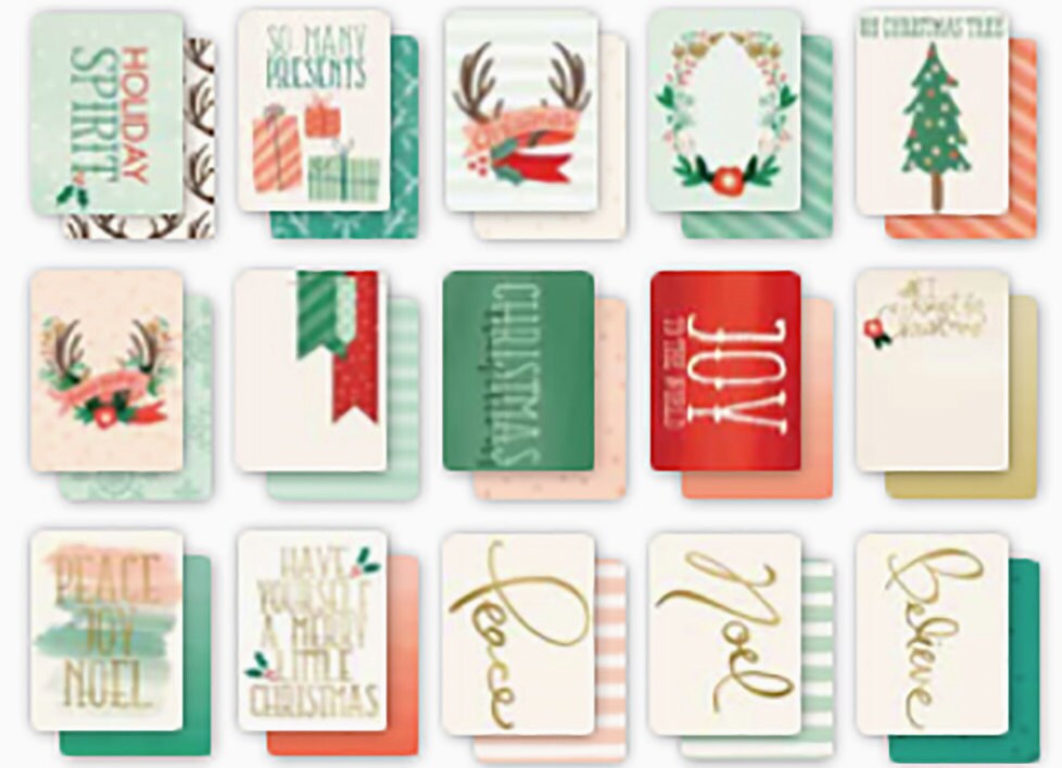 Christmas Journal Cards Watercolor Holiday Journaling Cards Etsy