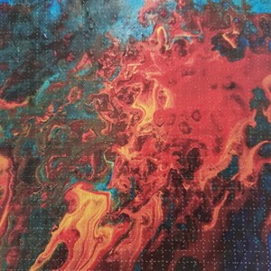 Fire in the sky original canvas painting print from  Anonymous  Artist Blotter Art Print