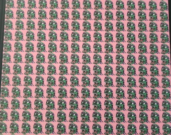 Original Rare 1990s Vintage Skully/,Monsters  by Mark McCloud Perforated Blotter Art Print