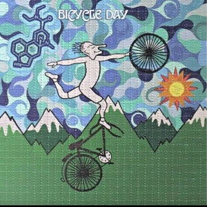 Bicyle Day Blue Molecule Blotter Art Print